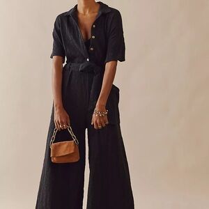 Free People FP Beach Rosewood One-Piece Jumpsuit Women’s Small Black